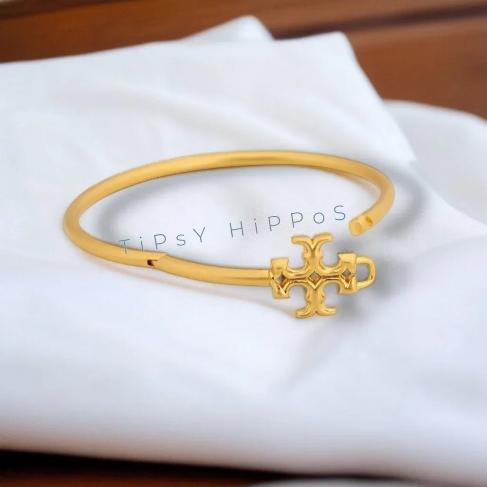 💎 TORY BURCH ELEANOR HINGE CUFF BRACELET - Picture 3 of 5